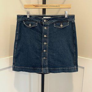 Ann Taylor Loft Midi Button Down Denim Skirt - Size 12
